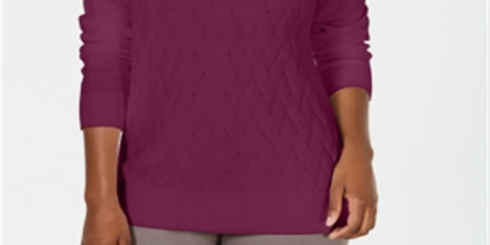 Karen Scott Women's Long Sleeve V Neck T-Shirt Purple Size X-Small
