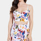 Guess Women's Floral Spaghetti Strap Crop Top White Size X-Small