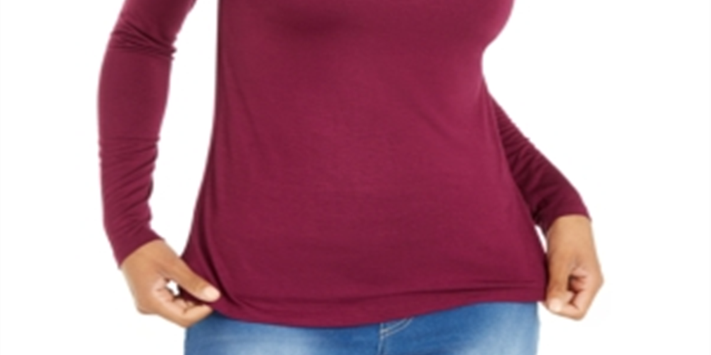 Thalia Sodi Women's Twist Neckline Top Purple Size XL