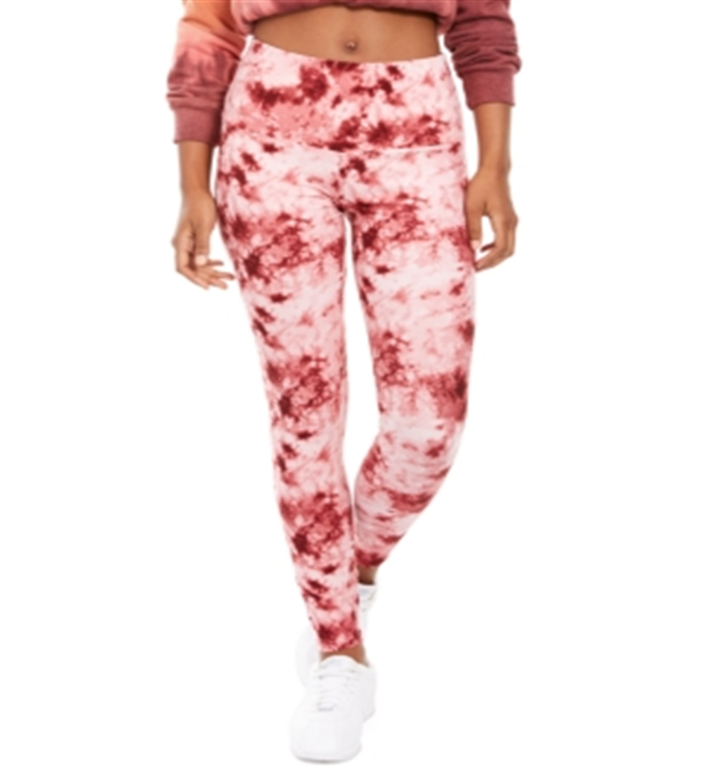 Ultra Flirt Junior's Tie Dyed Leggings Pink Size X-Large