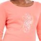 Karen Scott Women's Cotton Embellished Seahorse Top Orange Size -Petite XL