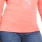 Karen Scott Women's Cotton Embellished Seahorse Top Orange Size -Petite XL