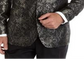Mens Suit Jacket Jacquard Slim-Fit Two-Button Black  46