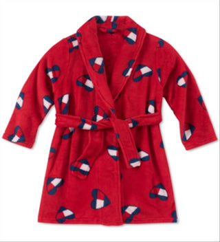 Tommy Hilfiger Toddler Little & Big Girl's Heart Flag Print Plush Robe Red Size 2T-3T
