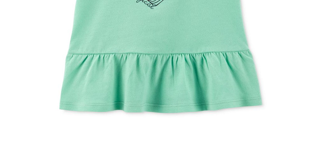 Carter's Toddler Girl's Cotton Unicorn Peplum T-Shirt Green Size 4T