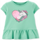 Carter's Toddler Girl's Cotton Unicorn Peplum T-Shirt Green Size 4T