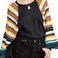 Free People Women's Striped Textured Sweater Tan Size Medium