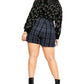 City Chic Women's Trendy Plus Plaid Skort Navy Combo Size 18W