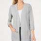 Karen Scott Women's 3/4 Sleeve Cozy Cardigan Gray Size Small