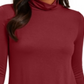 JM Collection Womens Solid Long Sleeve Turtleneck Top Red Size Large