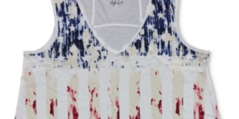 Style & Co Women's Flag Graphic Tank Top White Size Medium