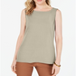Charter Club Women's Sleeveless Boat Neck Top Brown Size Medium