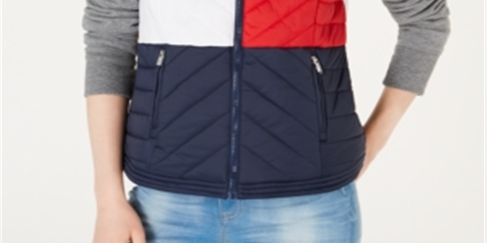 Tommy Hilfiger Women's Sport Quilted Vest Blue Size Large
