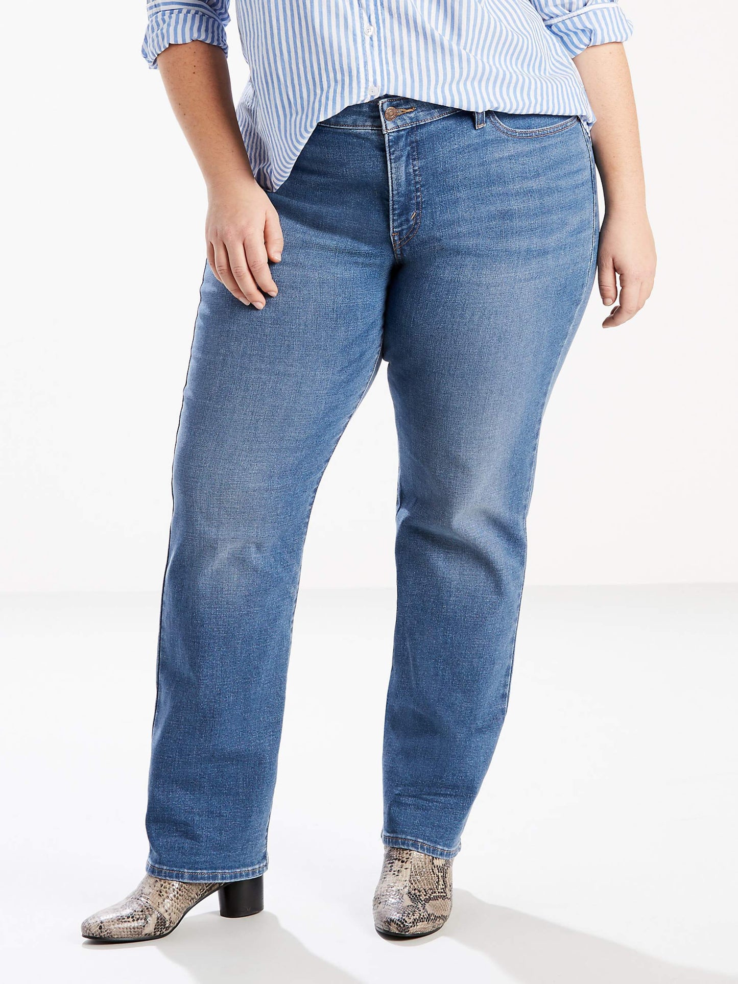 Levi's Women's Plus Classic 414 Straight Leg Jean Blue Size 22W