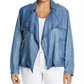 Bagatelle Plus Chambray Open Front Jacket Blue Size 2XL