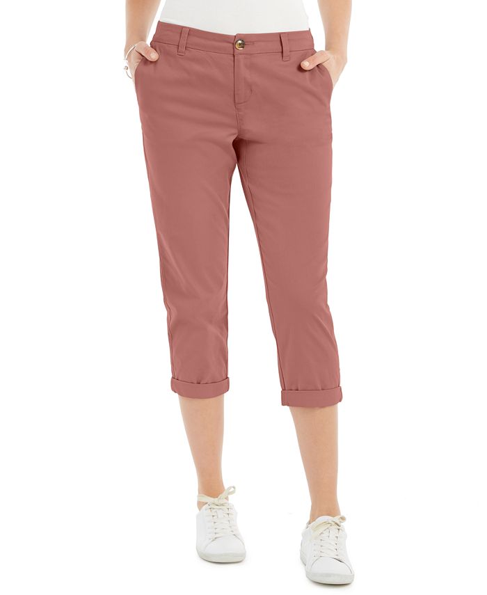 Style & Co Women's Chino Capri Pants Pink  Size 10