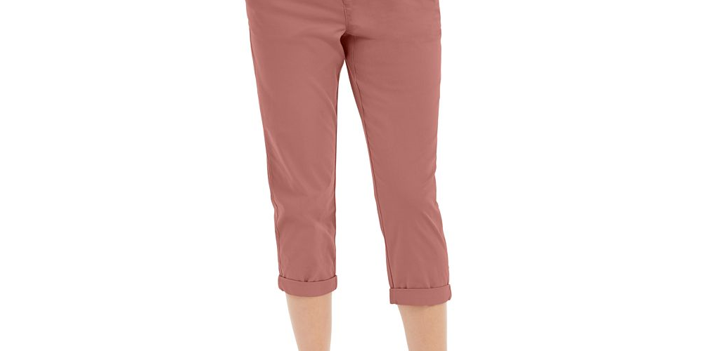 Style & Co Women's Chino Capri Pants Pink  Size 10