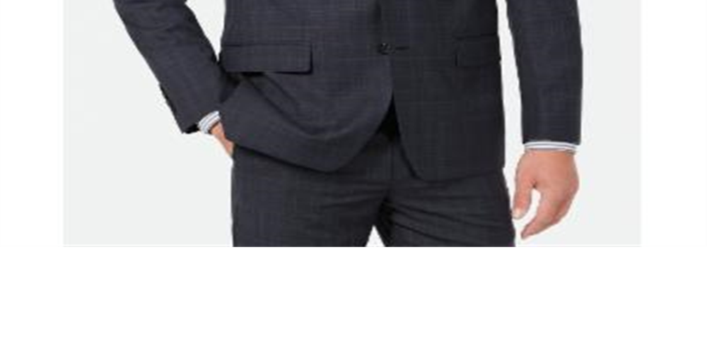 Ralph Lauren Men's Plaid Wool Suit Jacket Gray Size 44