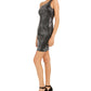 Sequin Hearts Women's Cut Out Zippered Sleeveless Asymmetrical Neckline Above the Knee Body Con Evening Dress Black Size 7