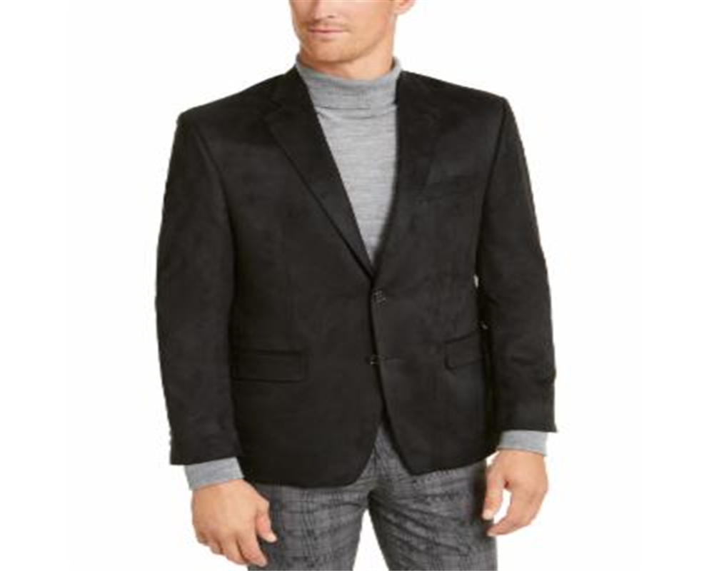 Ralph Lauren Men's Classic Fit Faux Suede Sport Coat Black Size 44
