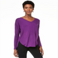 INC International Concepts V-Neck Curved-Hem T-Shirt Purple Paradise M