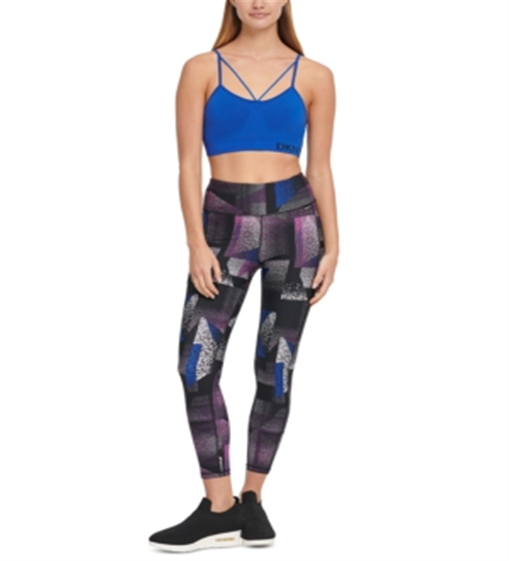 DKNY Women's Low Impact Everyday Sports Bra Blue Size Large