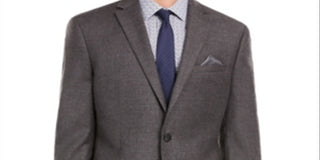 Bar III Men's Single Breasted Heather Slim Fit Wool Blend Suit Gray Size 40