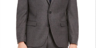 Bar III Men's Single Breasted Heather Slim Fit Wool Blend Suit Gray Size 40