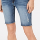 Kut from the Kloth Women's Sophie Distressed Denim Bermuda Shorts Blue Size 12