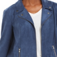Style & Co Women's Faux Suede Moto Jacket Blue Size X-Small