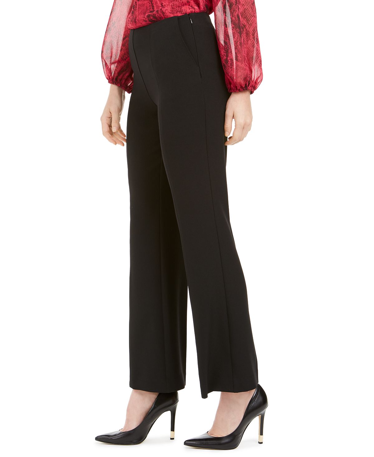 Kasper Women's Side-Zip Flare Pants Black Size 6 Petite