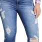 Women's Guess 1981 Destroyed Hem Ankle Skinny Jeans Blue Size 31