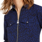 Michael Kors Women's Flat Cat Printed Zip Top Blue Size X-Large