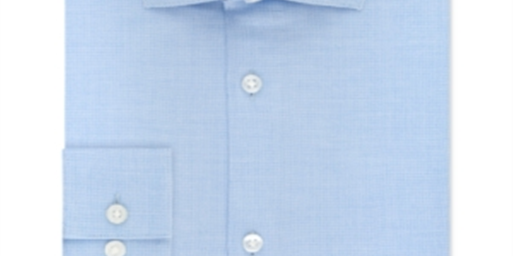 Calvin Klein Men's Xtreme Slim Fit Thermal Stretch Plaid Dress Shirts Blue Size XL
