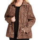 Charter Club Women's Animal Print Anorak Jacket Brown Size 0X