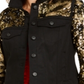 Inc Black & Gold Sequin Jacket  Deep Black Size XL
