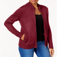 Karen Scott Petite Long-Sleeve Zip-Front Sweater Red Size Petite S