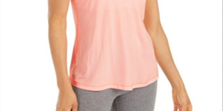 Ideology Women's Coral Sleeveless V Neck Top Pink Size XL