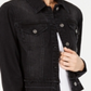 INC International Concepts Women's Frayed Cropped Denim Jacket Black Size X-Large