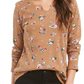 Style & Co Women's Printed Cotton Thermal Top Black Size M