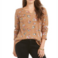 Style & Co Women's Printed Cotton Thermal Top Black Size M