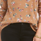 Style & Co Women's Printed Cotton Thermal Top Black Size M