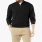 Dockers Men's Plaited Quarter Zip Sweater Black Size Small