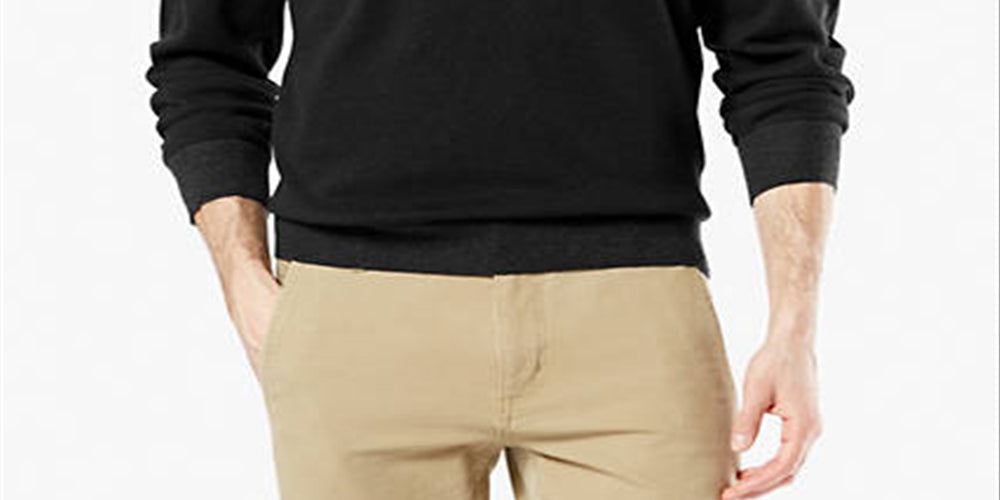 Dockers Men's Plaited Quarter Zip Sweater Black Size Small