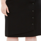 Kasper Women's Plus Button Detail Ponte Knit Skirt Black Size 16