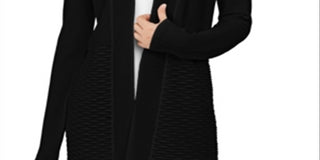 Alfani Women's Long Sleeve Open Cardigan Sweater Black Size X-Large