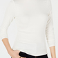 Bar III Women's Ribbed Mock Neck Top White Size L