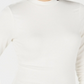 Bar III Women's Ribbed Mock Neck Top White Size L