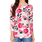 Charter Club Women's Floral Print Top Red Size Large
