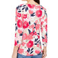 Charter Club Women's Floral Print Top Red Size Large